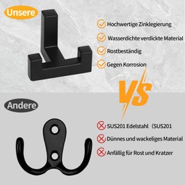 DAIRYCOF Pack of 6 Coat Hooks Black Zinc Alloy Coat Hooks Acoustic Panels Wall Hooks Black Clothes Hooks (Tetris Coat Hooks Zinc Alloy)