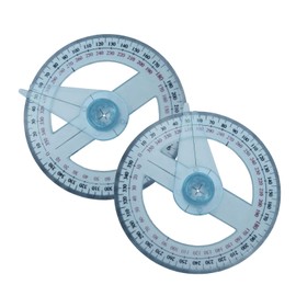 2 Pcs Circle Protractor Rulers Plastic Protractors Swing Arm Angle Rulers for Kids Students Classroom