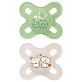 MAM Original Start Matte Baby Pacifiers, Binky for 0-3 Months, BPA-Free Silicone Nipple, Easy to Clean, Best for Newborn Babies, Developed with Medical Experts, 2 Count Binkies with Sterilizer Case