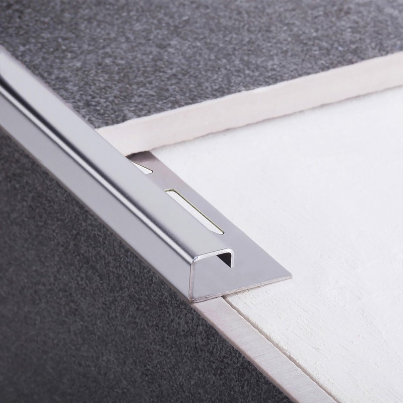 Square Tile Profile Stainless Steel V2A L 250 cm H10