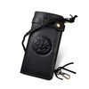 Le'aokuu Men's Genuine Leather Wallet Organiser Double Checkbook Wallet Pattern