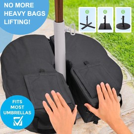 PidmFoy 2 Pcs Quality Umbrella Base Weight, Umbrella Base Weights Sandbag, 130 Lb of Umbrella Sand Bag Fits Any Offset, Cantilever & Any Outdoor Patio Umbrella Stand ~ Easy Set Up (Combinable)
