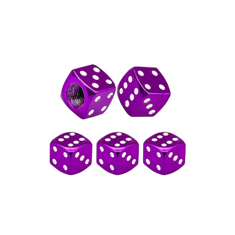WALWAL Metal Tire Valve Caps, 5 PCS Dice Aluminum Stem