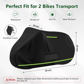 CEMOFE Bike Cover for Transport 2 Bikes on Rack, Waterproof Bike Rack Cover