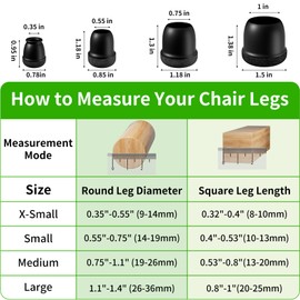24 Pcs Chair Leg Protectors for Hardwood Floors, Silicone Felt Furniture Leg Cover Pad for Protecting Floors from Scratches and Noise, Smooth Moving for Chair Feet, Round(Black, Fit:1.1"-1.4")