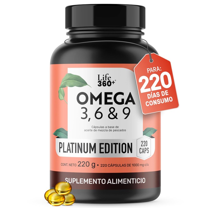 LIFE 360+ Omega 3, 6 y 9 Platinum 1000mg |