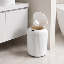 10L Automatic Motion Sensor Trash Can with Lid and Pressure Ring