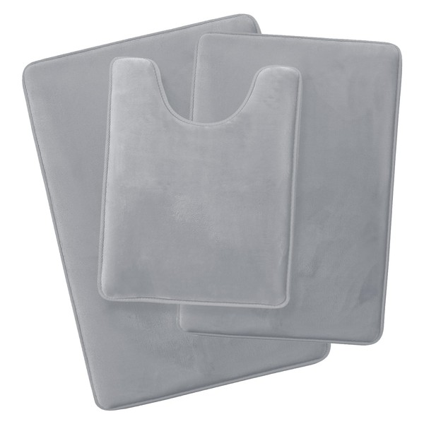 Clara Clark 3 Piece Bathroom Rugs Sets - Memory Foam