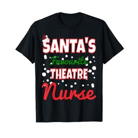 Santa's Favorite Nurse Shirt Christmas Theater T-Shirt