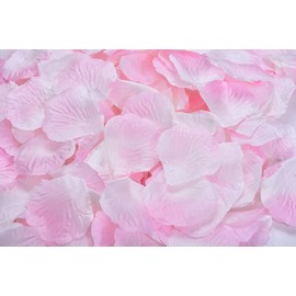 La Tartelette Silk Rose Petals Wedding Flower Decoration (8000 Pcs, Pink and White)