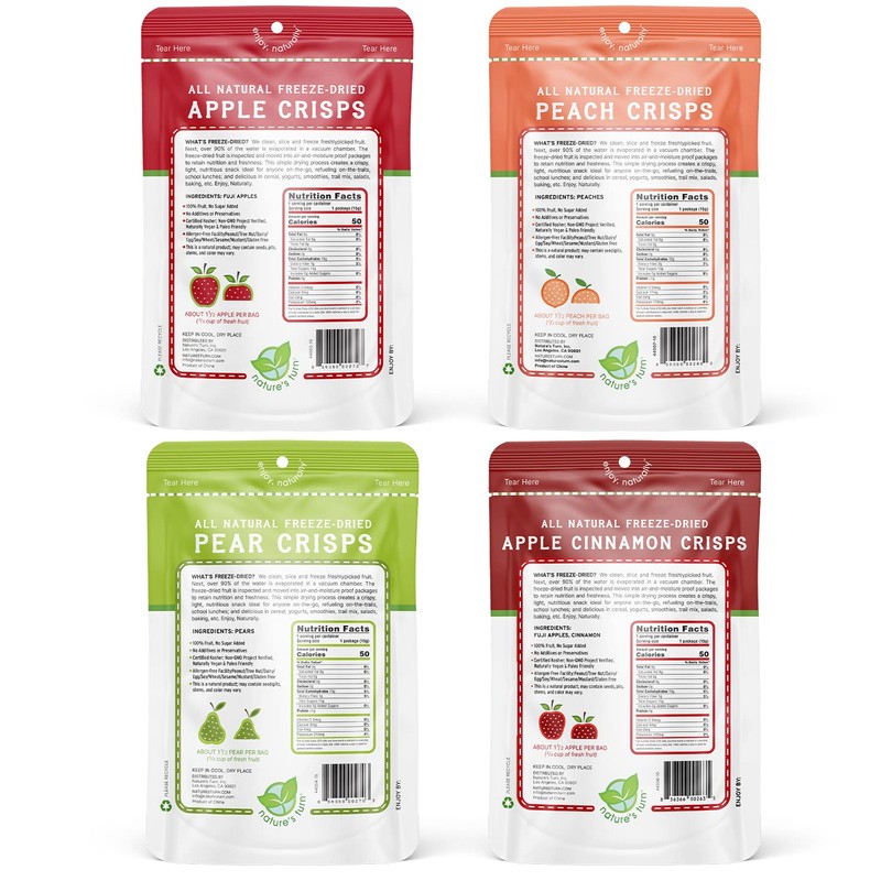 Nature’s Turn Freeze-Dried Fruit Crisps –Healthy, Gluten-Free,Crispy & Delicious,Plant-Based Snack,Ideal