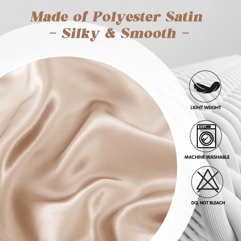 P Pothuiny 2 Pcs Satin Pillowcase for Cervical Pillow, Smooth