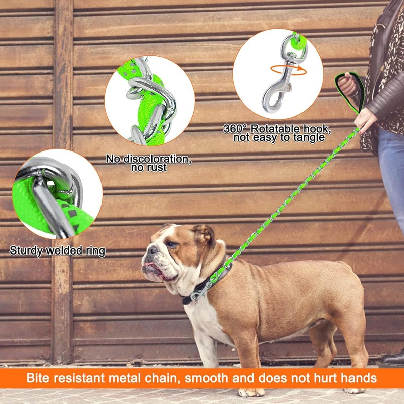 HOMIMP Chew Proof Dog Leash for Medium Large Dogs, Reflective