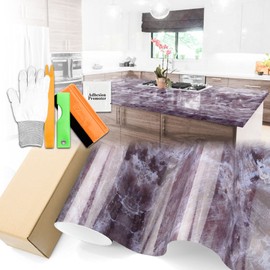 JDMBESTBOY Gloss Violet Marble Granite Vinyl #04 60"x85" (5FTx7FT)