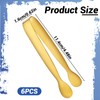 6Pcs Gold Small Tongs for Serving Food, 4 inches Gold