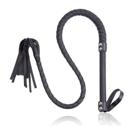 ranraner Handmade Equestrian Black Snake Horse Sport Slapper Handle Whips