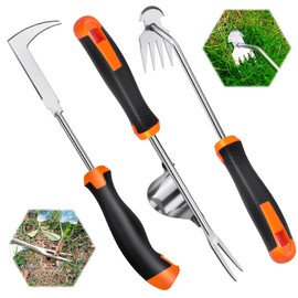 BOOLOOEN 3 Hand -Unschleifer -Werkzeug, Gummihandwerksanleitung Unschleiker -Werkzeug, Entfernen von Unkrautwerkzeugen, Crack -Unkraut -Spalt, 4 Zähnekranker, Unkraut -Artefakt -Werkzeug