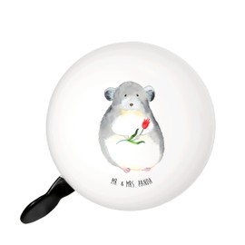 Mr. & Mrs. Panda XL Bicycle Bell Chinchilla with Flower - Gift, Depression, Office Everyday Life, Handlebar, Funny Sayings, Lovesickness, Good Mood