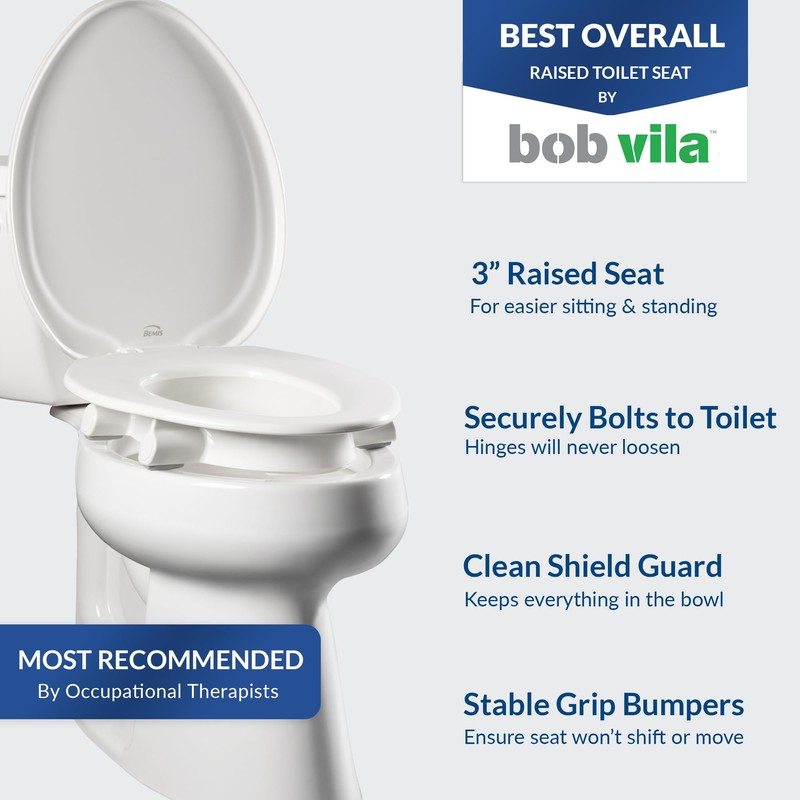 Bemis Assurance 3" Raised Toilet Seat for Seniors, Made in
