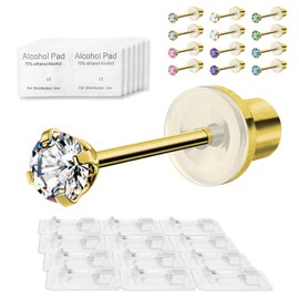 Sterile Earrings for Piercing Gun Warrior Disposable Earring Makers with Alcohol Swabs, Easy to Use at Home, Suitable for Women and Men for Ear and Helix Pack of 12