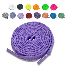 Actika Shoelaces Sneakers Shoelaces, 15 Colors Available, Made in Japan, 43.3 inches (110 cm), 0.3 inches (8 mm) Wide, Fashion, Fine, purple, 110