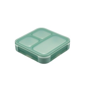 CBJAPAN Foodman DSK Bento Box, Standing and Transporting Thin, Mee, 16.9 fl oz (500 ml), Antibacterial, Green, Juice Leak Resistant, W Sealing, 4-Point Lock for Secure, Secure