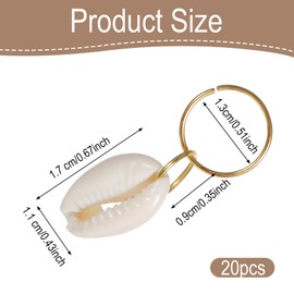 HJZHII 20PCS Shell Hair Clips, Seashell Hair Accessories Seashell for Hairs Shells Braid Accessories Boho Shell Hairs Rings for Women Braids DIY