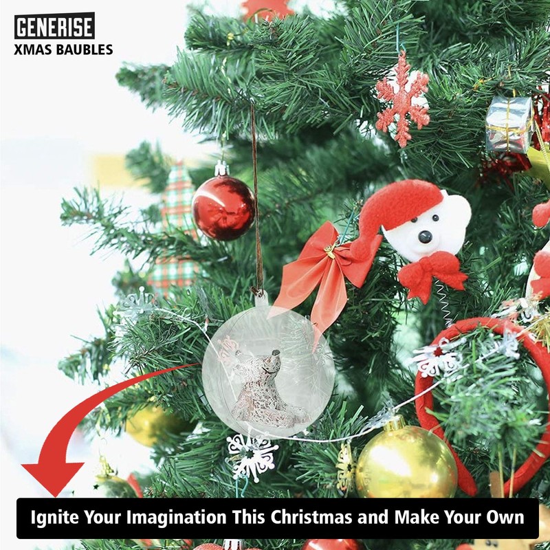 Clear Baubles to Fill x12 Transparent Plastic Fillable Christmas Baubles