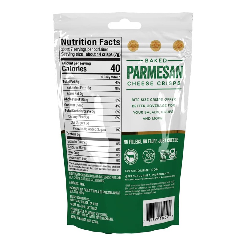 Fresh Gourmet Parmesan Cheese Crisps | 1.76 Ounce | 100%