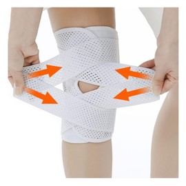 Knee Supporter, Knee Support, Knee Support, Knee Fixation, Protection, For Running/Basketball/Tennis/Golf/Mountain Climbing, Daily Life, Unisex, Both Left and Right (White M)