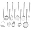 304 Stainless Steel Cooking Utensils Set, 10pcs Long Metal Kitchen