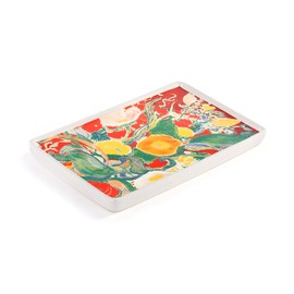 Demdaco + ArtLifting Original Art Floral Stripes Stoneware Small Tray