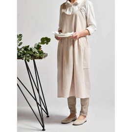 Delantales de mujer con tirantes cruzados Babero Color Liso Delantal de cocina de algodón vintage con 2 bolsillos para Chef Jardinería Floristería Hornear Café Cocinar