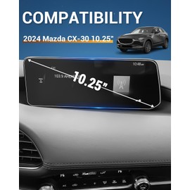 YEE PIN 2 Pieces 2024 2025 Compatible with Mazda CX-30 Mazda 3 2024 10.25 Inch Protective Film GPS Nano Film Transparent Screen Protector Film Protection Scratch Resistant
