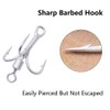 SEIWEI 5pcs 6# Bladed Treble Hooks with Willow Blade Replacement