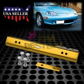 JDMBESTBOY Universal Gold Aluminum Front Bumper License Plate Bracket Relocator Mount Holder Bar