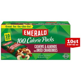 Emerald Nuts, Cashews and Almonds With Dried Cranberries, 100 Calorie Packs, 6.9 Ounce (Pack of 3)