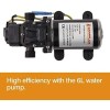 CAMPLUX 12V DC Water Pump 1.6/3.3GPM Diaphragm Self-Priming for Kitchen