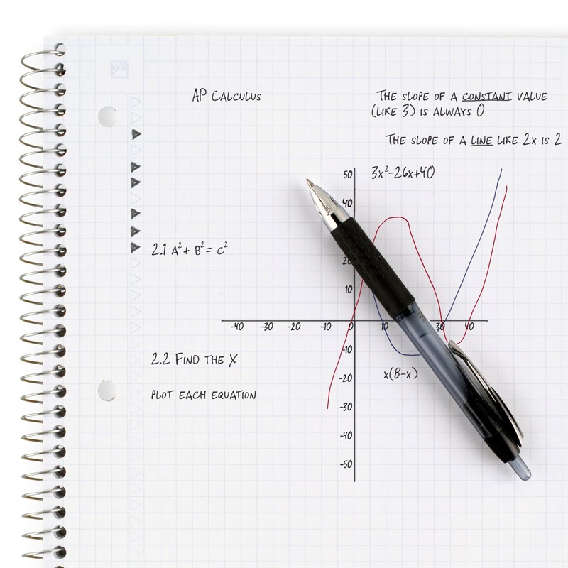 Five Star Spiral Notebook + Study App, 1 Subject, Graph