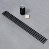 SaniteModar Linear Shower Drain 60 inch Matte Black with Removable