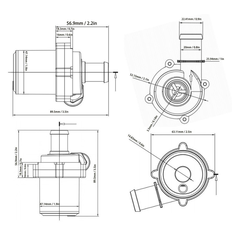 DC Brushless Electric Pump Ultra Quiet Submersible Water Pump 8