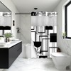 Black and White Hookless Shower Curtain with Snap in Liner,