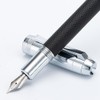 Jinhao 92 Pluma estilográfica negra plateada, punta media, metal sólido