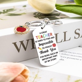Sugchairo Christmas Gift for Teachers Women Teacher Keychain Bulk Teacher End of Year Gifts Retirement Gifts for Women Teachers Appreciation Gift Teacher's Day Birthday Christmas Graduation