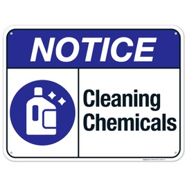 Sigo Signs, Cleaning Chemicals Sign, ANSI Notice Sign, 18x24 Inches, 55 mil Thick HDPS (high Density polystyrene), Made in USA