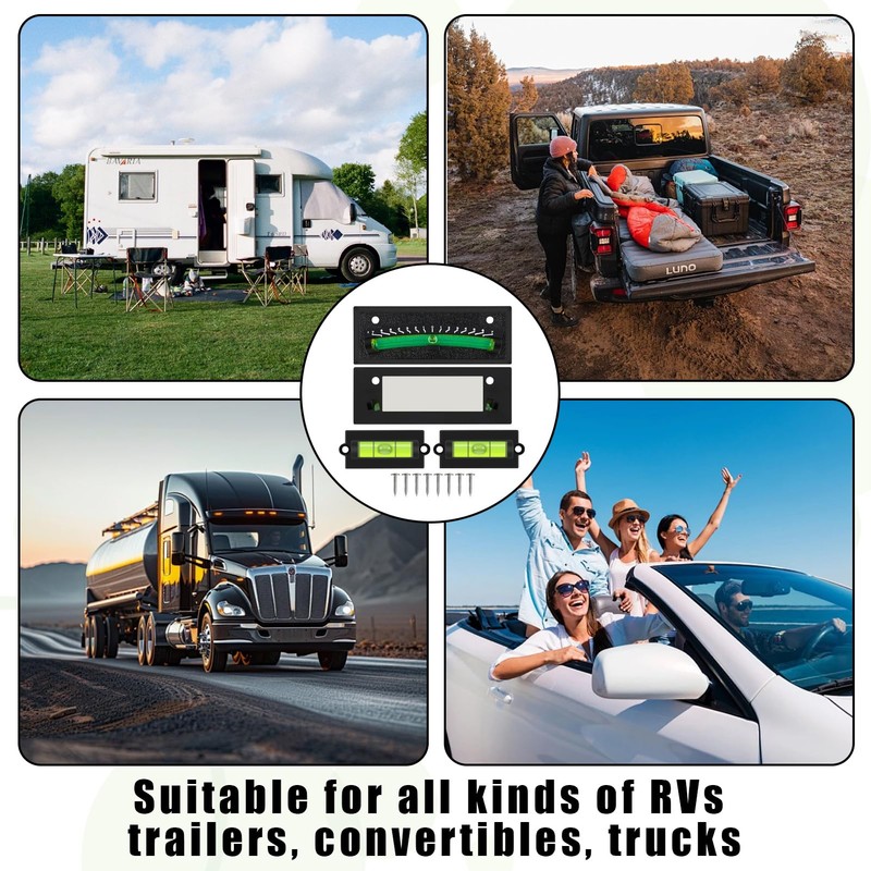 2+2 Pcs Rv Level Bubble Self-Adhesive & Wall Mounted,System,Small,Camper Level