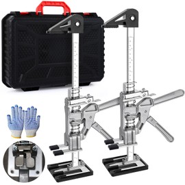 NAVONA Labor Saving Arm Jack, 2 Pack Stainless Steel 15.35 Inch Construction Jack, Multi-Function Height Adjustment Hand Jacks for Lifting and Leveling, 8 Inches Lift Range