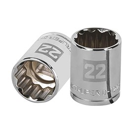 Truper D-1222-EM, Dado de 12 puntas mm, 22 mm, cuadro 1/2"