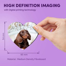 1 x Heart MDF Magnets - Pampered Dachshund Puppy Dog 21440