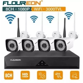 FLOUREON 3.0MP Wireless CCTV Home Security Camera System Auto Cascading NVR